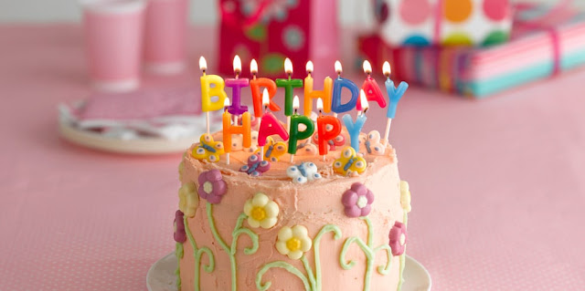 birthday cake with flowers
