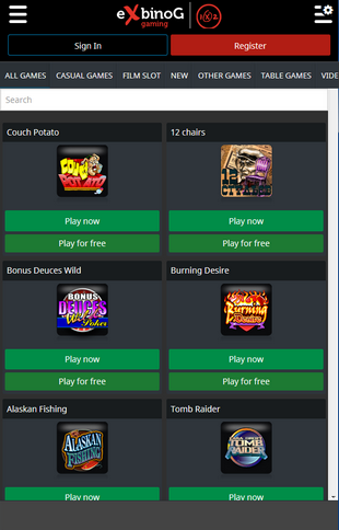 Exbinog Casino Mobile Exbinog Casino Mobile Screen