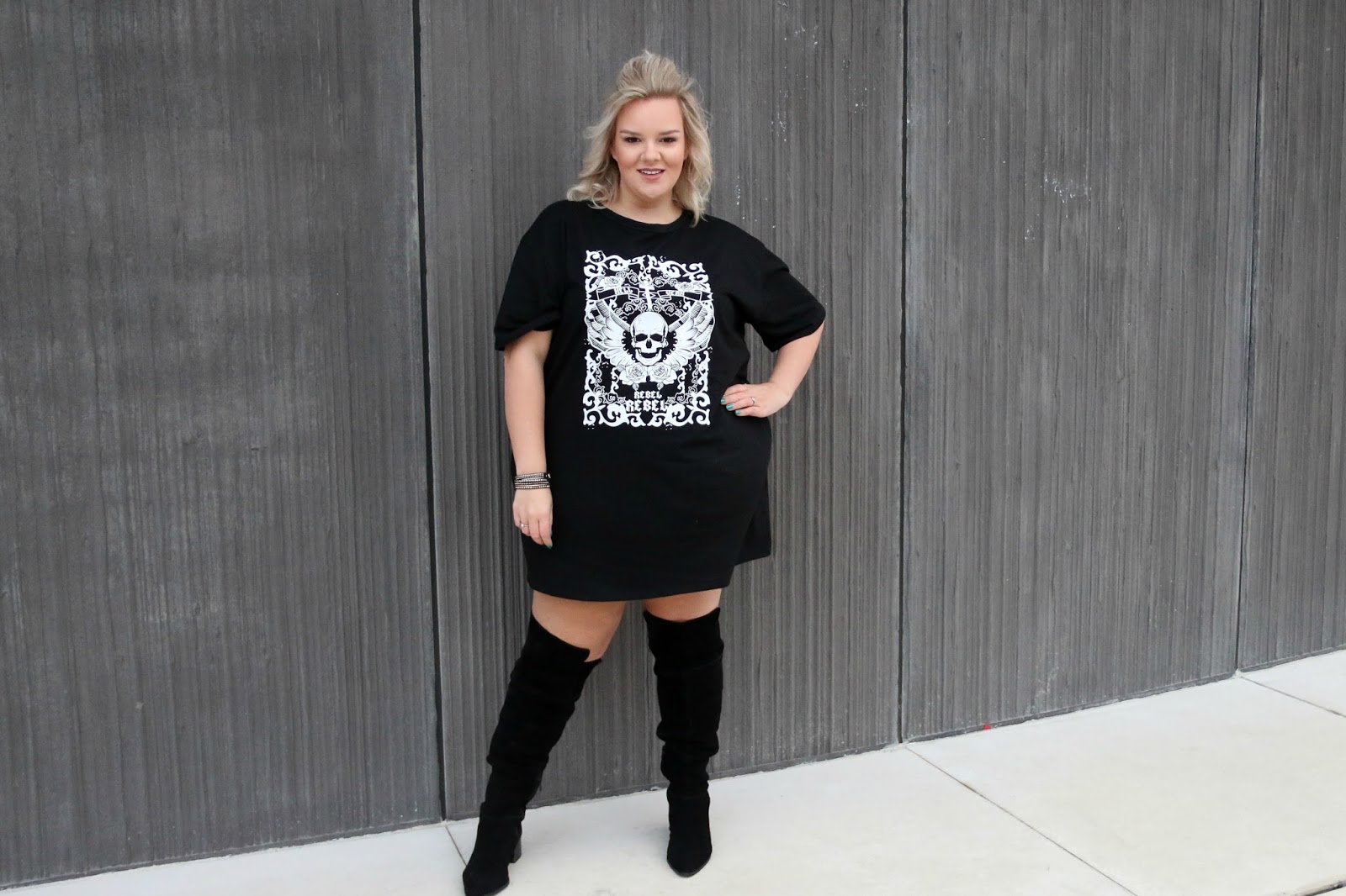 plus size distressed t shirt dress