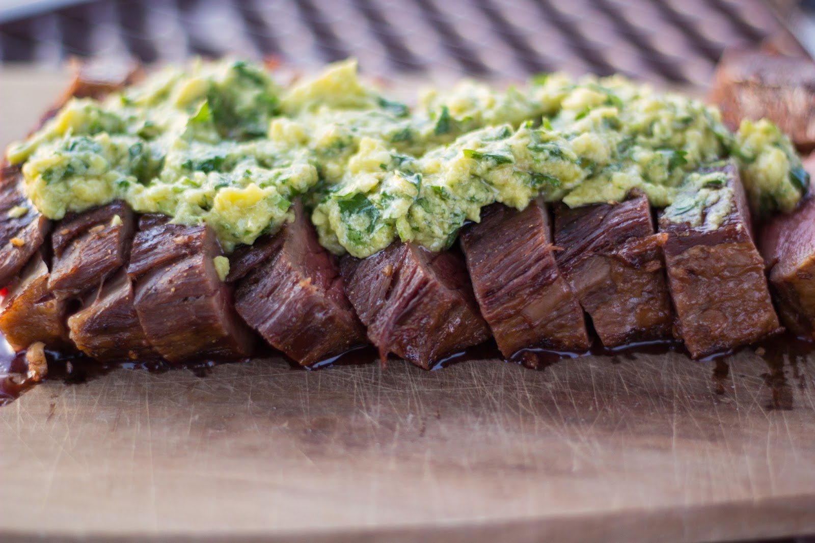Dining with Danielle Grilled Flank Steak with Avocado Chimichurri