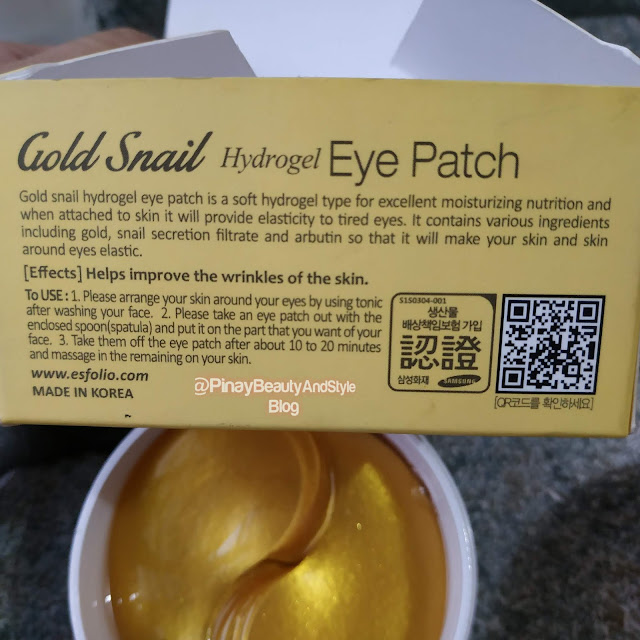 Esfolio Gold Snail Hydrogel Eye Patch Review Really Great for Tired