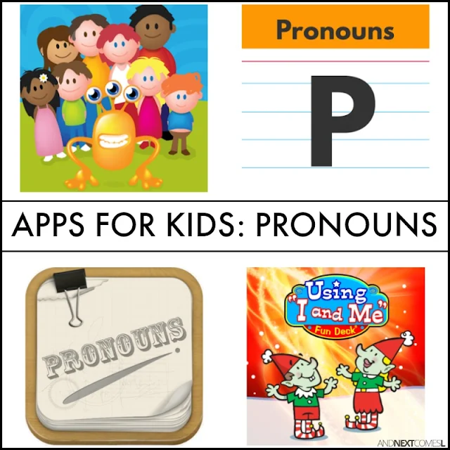 Speech therapy apps for kids to practice pronouns - great app suggestions for kids with hyperlexia or autism from And Next Comes L