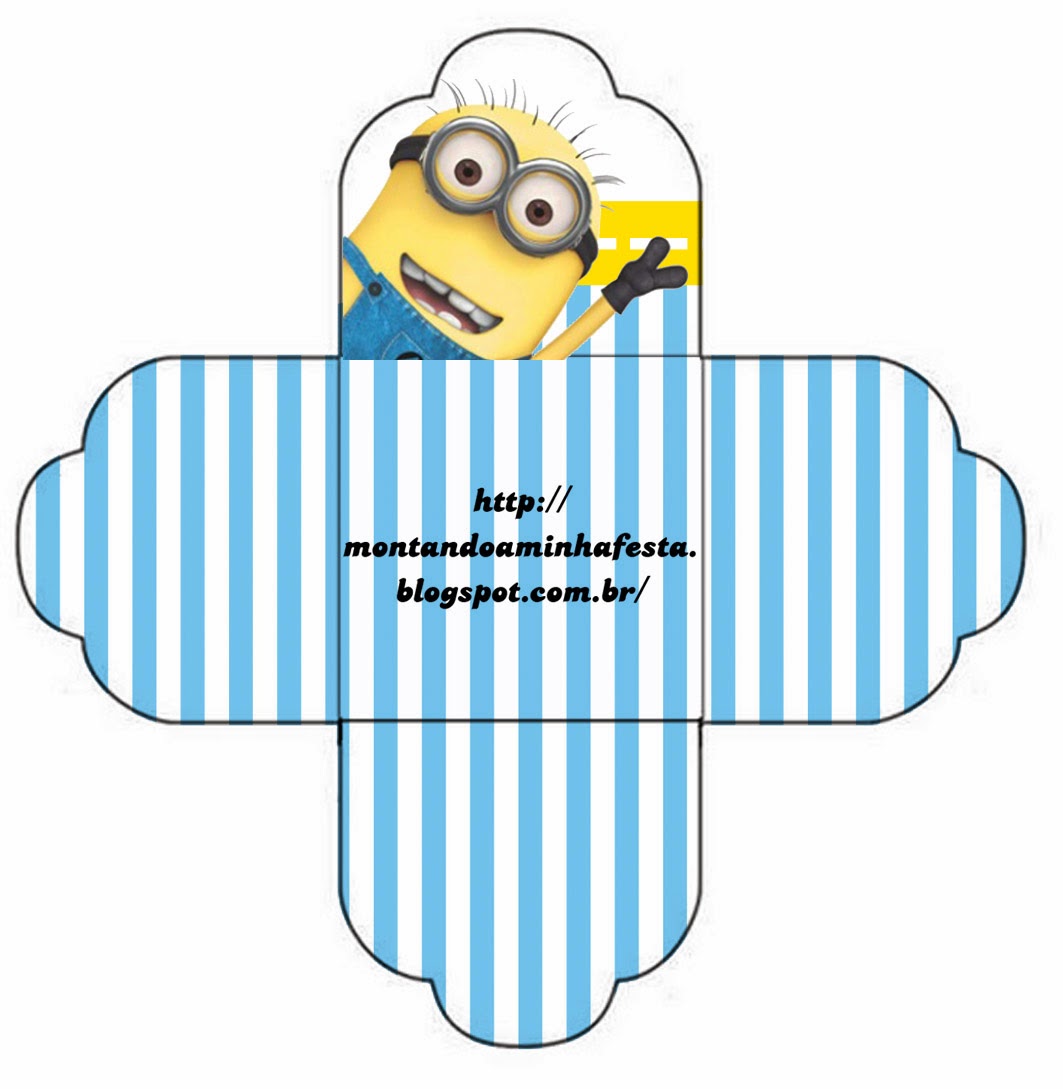 Despicable Me: Cute Free Favor Boxes. This is an open box. You can use it for chocolates, small cakes or candies, for example.