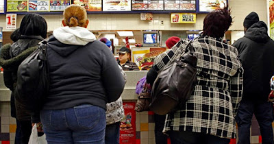 African Americans at fast food restaurant