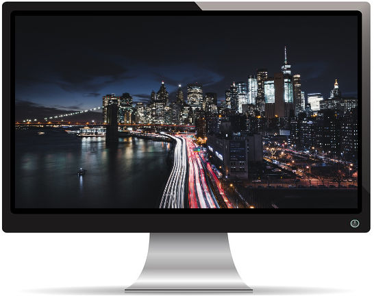 Manhattan New York City de Nuit - Fond d'écran en Full HD 1080p
