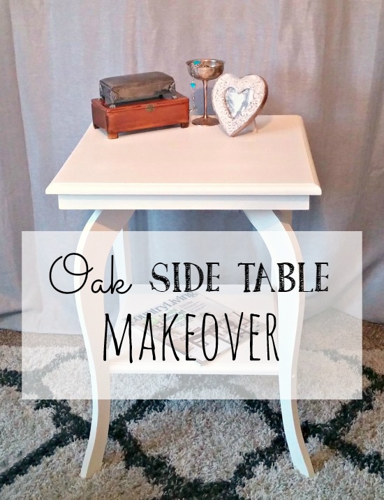 Oak Side Table Makeover Little Vintage Cottage
