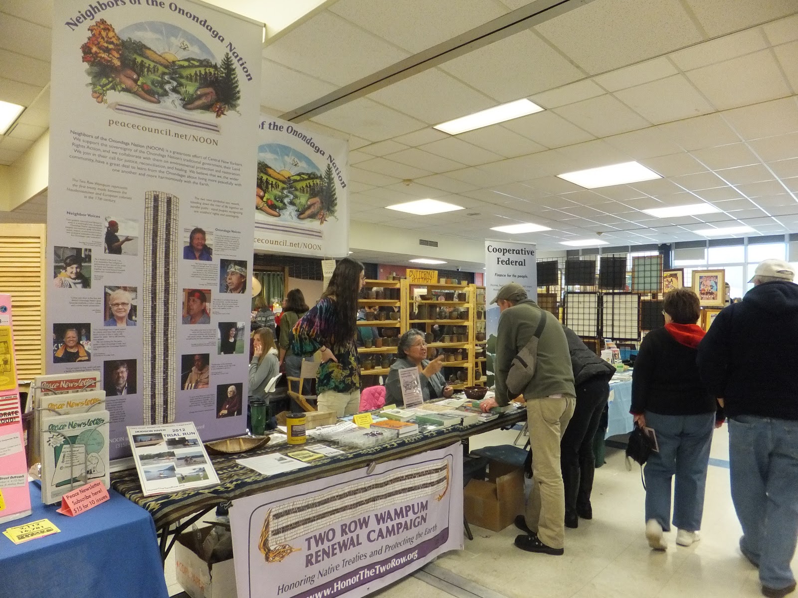 MerrySyracuse Our Two Row Treaty & NOON Booth at Plowshares Craft Fair