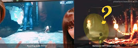The monitor image (left) shares a close resemblance to part of a scene from the Gamescom teaser video (right).