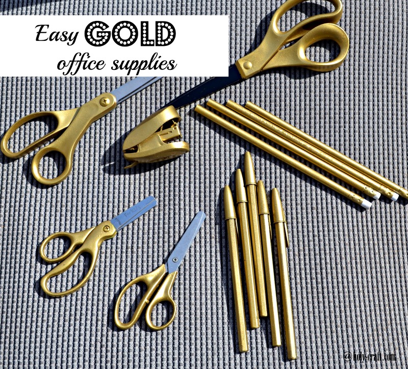 Update your boring office supplies with some gold spray paint!