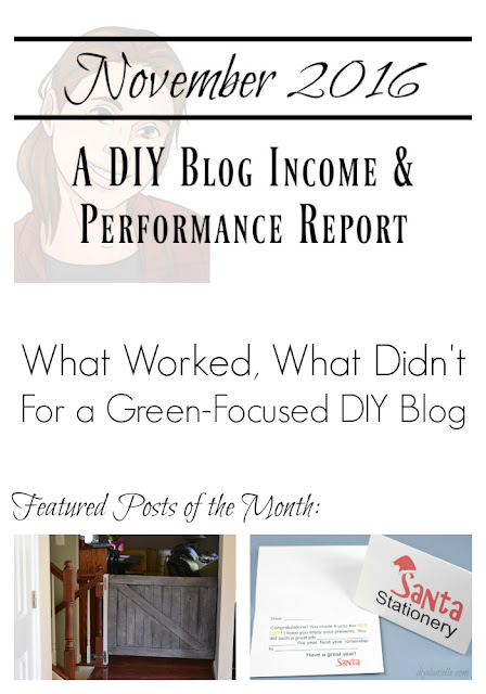 November 2016: Blog Income and Performance Report for a DIY/Green Blog November 2016: Blog Income and Performance Report