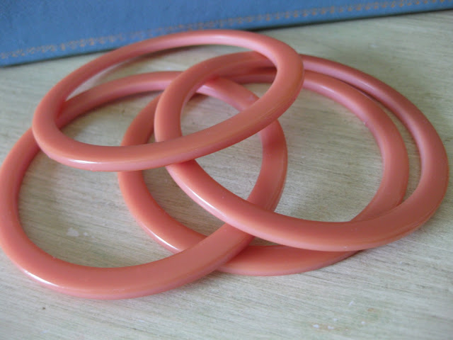 pink bakelite spacer bracelets