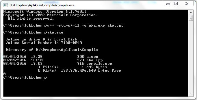 Auto Compile .Cpp C++11 di Command Prompt (cmd) | BytesFox