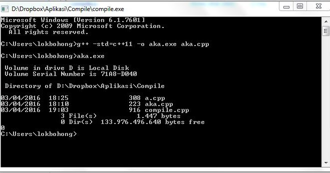 Auto Compile .Cpp C++11 di Command Prompt (cmd) | BytesFox