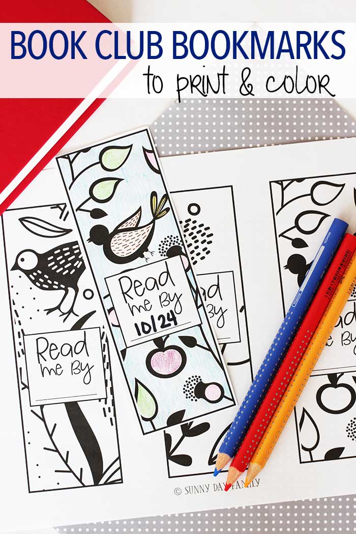 Never forget when your book club is with these book club bookmarks! Free printable bookmarks to color with a spot to write your book club date so you remember to finish your book on time. Genius!
