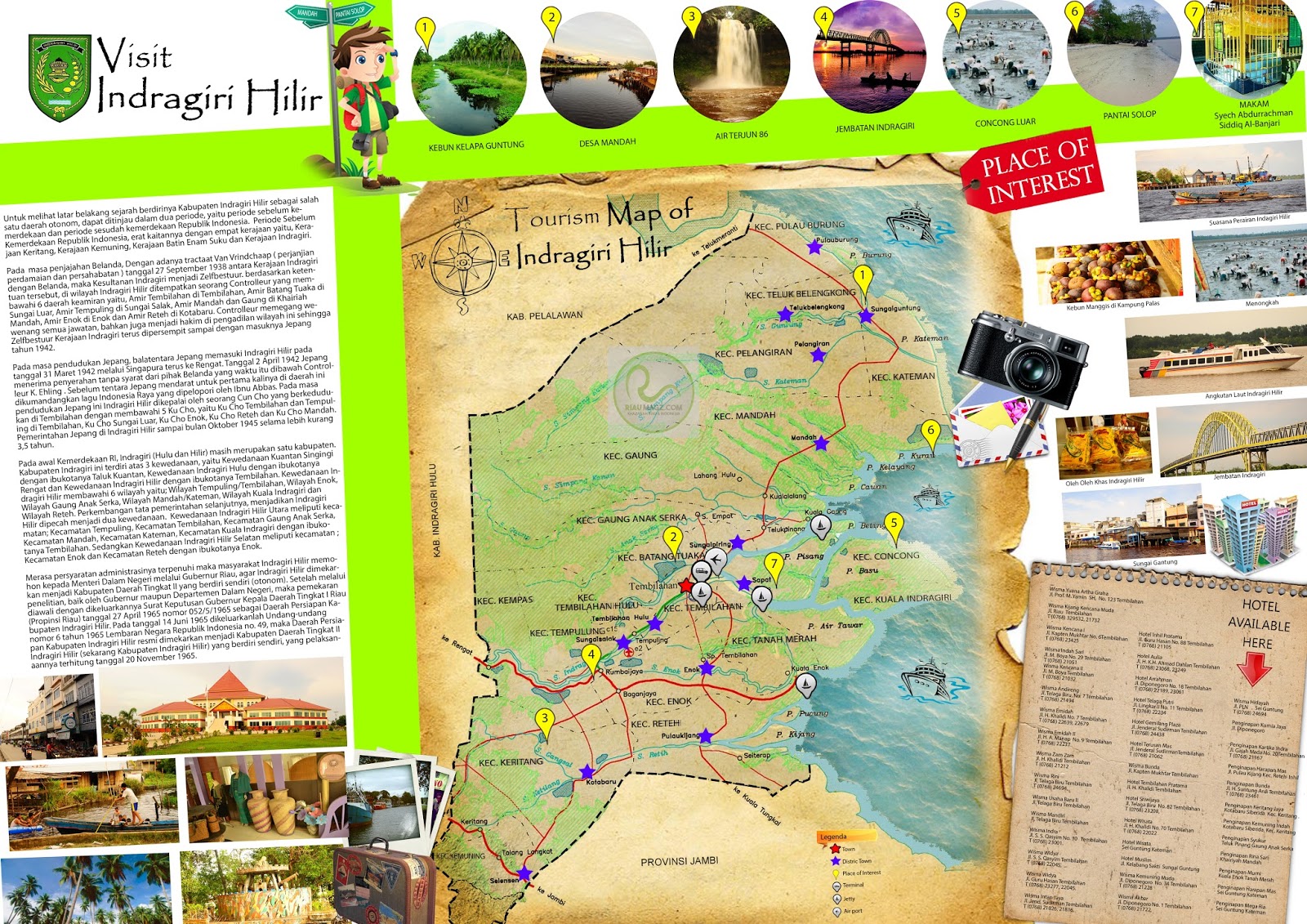 Peta Wisata Kabupaten Indragiri Hilir (Inhil) - Tourism