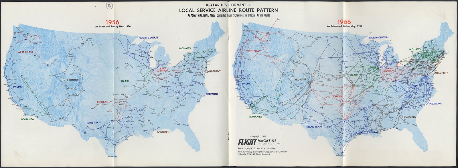10-Year Development of Local Service Airline Route Pattern in the U.S.