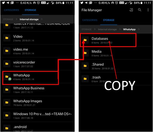 back and restore WhatsApp backup to GBwhatsapp