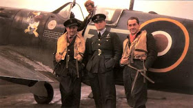 Polish Ace Pilots - Jan Zumbach on the left - Spitfire plane