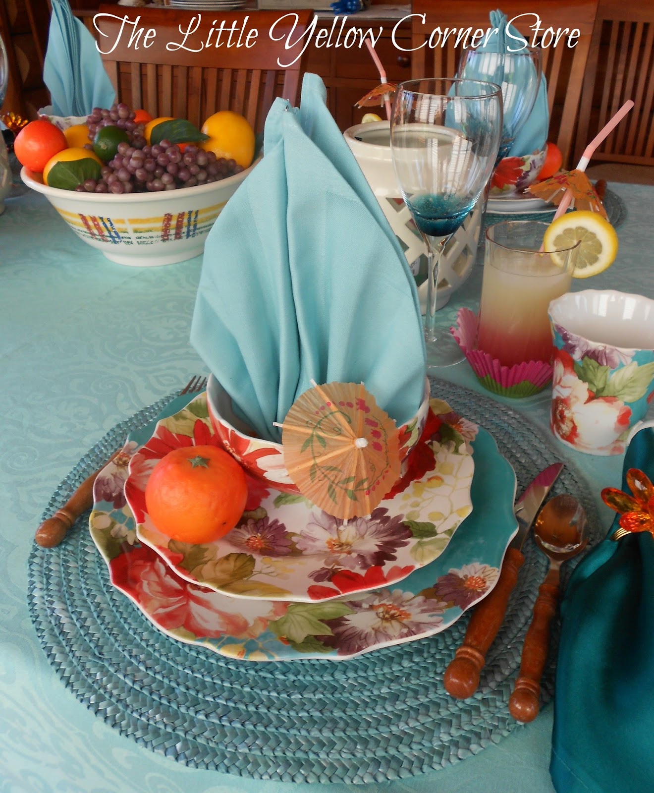 The Little Yellow Corner Store A Tropical Paradise Tablescape