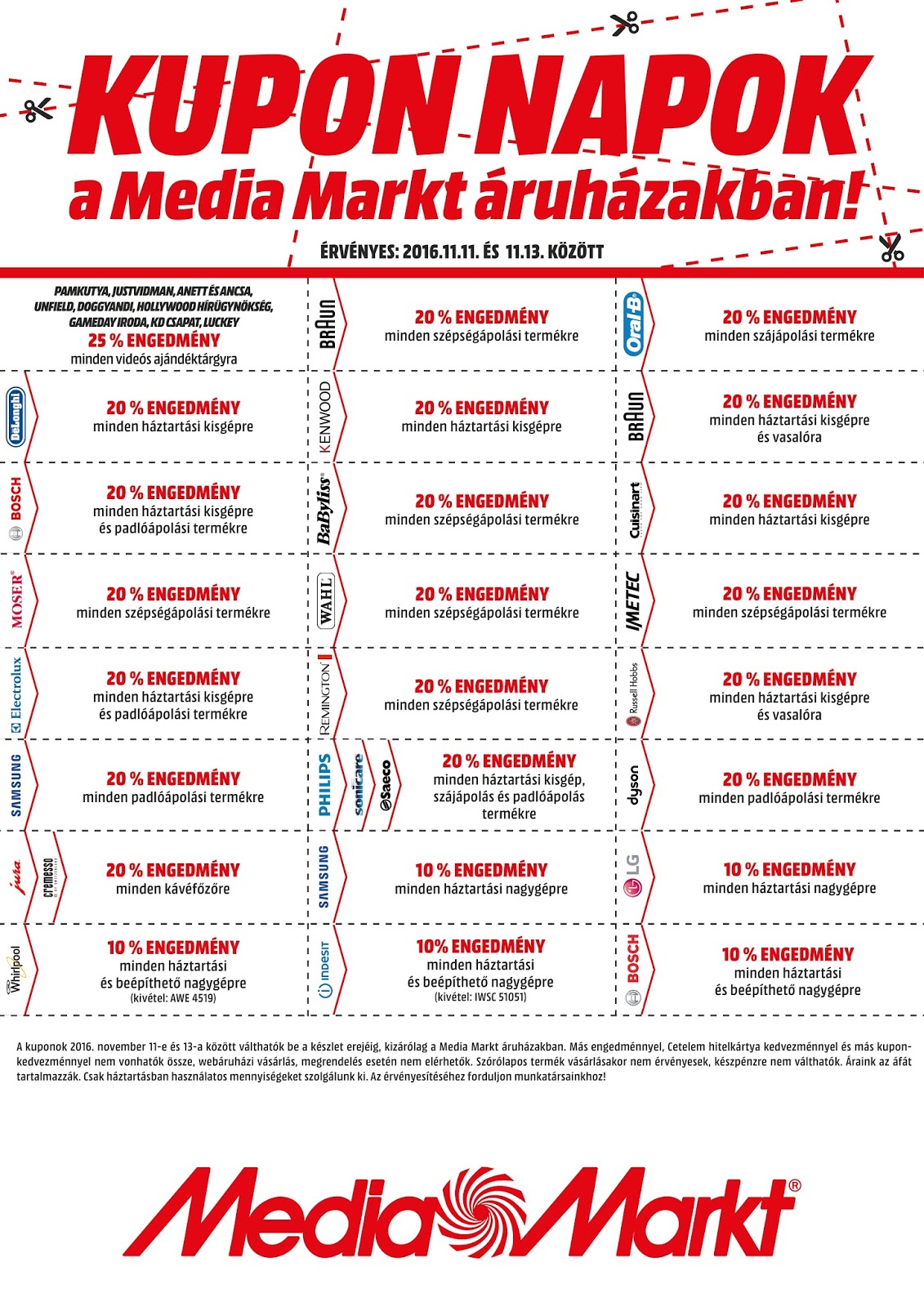 lade Goedaardig bom Bodor Mária: Media Markt kupon napok 2016. november 11-13.