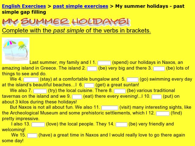 Simple essay school holiday
