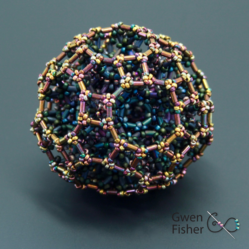 gwenbeads: Truncated Icosidodecahedron in Beads Crater Moon Beaded Bead