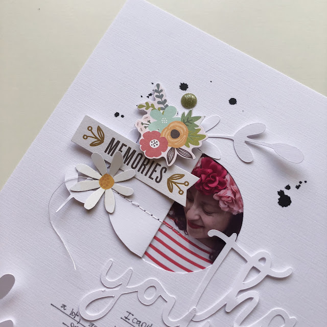 @papelisima is a wiz with die cuts and layers - we love how she transformed her white layout to a beautiful masterpiece with the @pebblesinc products!