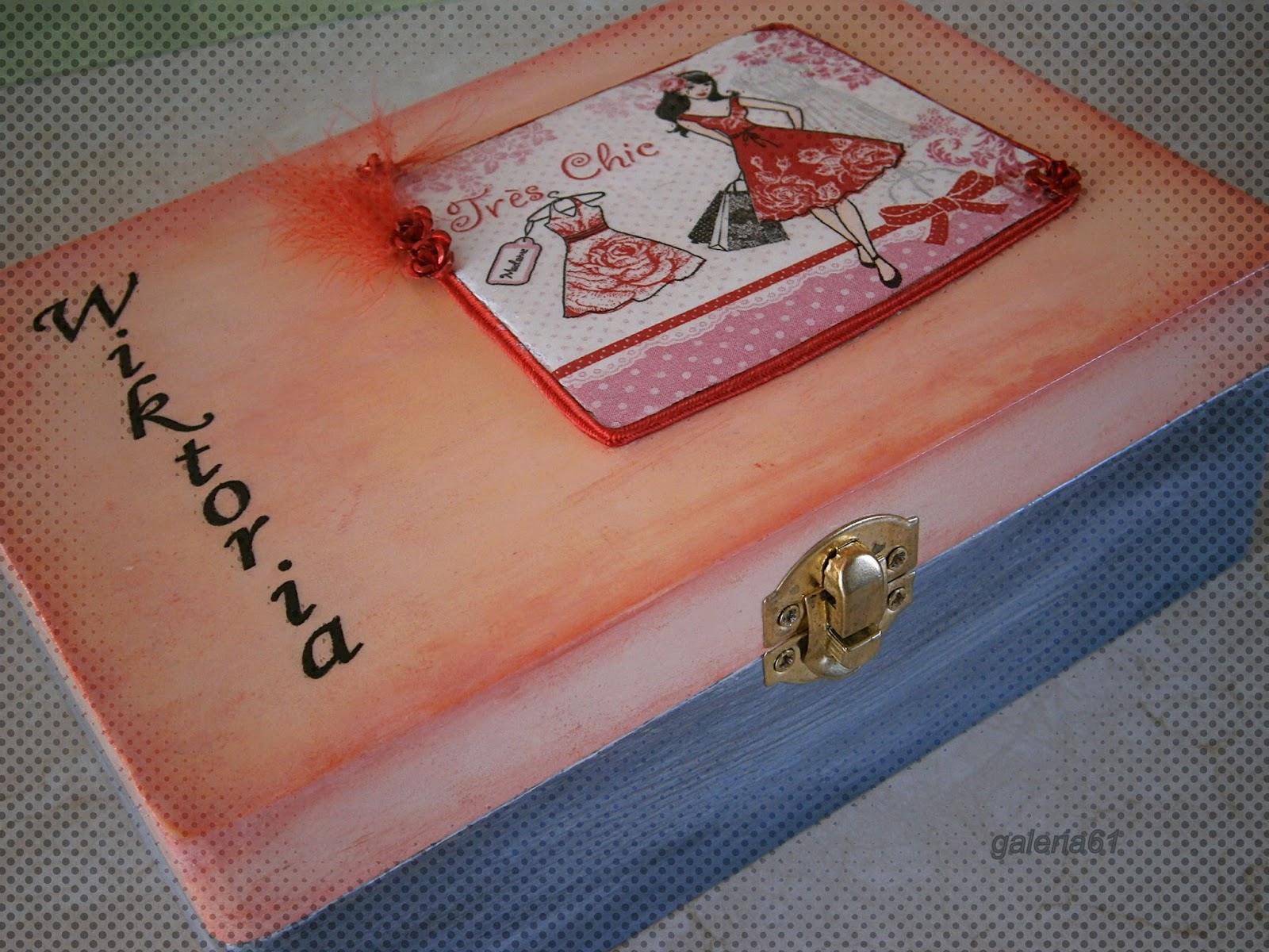 decoupage szkatułka dla dziewczynki różowa