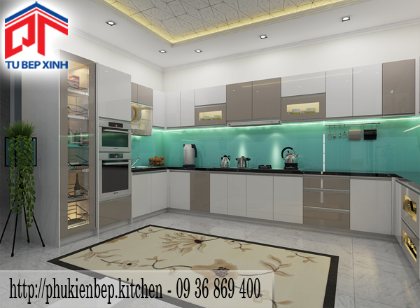 nội thất hiện đại tủ bếp chữu L