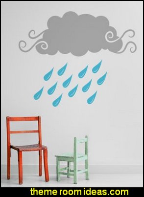 Rain Clouds wall decals rain theme bedroom wall decorations weather themed bedroom ideas - rain decorating ideas for weather themed bedrooms - rain theme bedroom wall decorations - Rain Theme - Rainbow Theme - Sun Theme - Snow Theme - Ice Theme - Weather themed Nursery decor - seasonal decorating ideas - ideas for rain themed bedrooms - raindrop themed bedrooms - springtime shower - rain cloud wall decals - Raindrop garlands - Paper raindrops Rain Clouds wall decals rain theme bedroom wall decorations