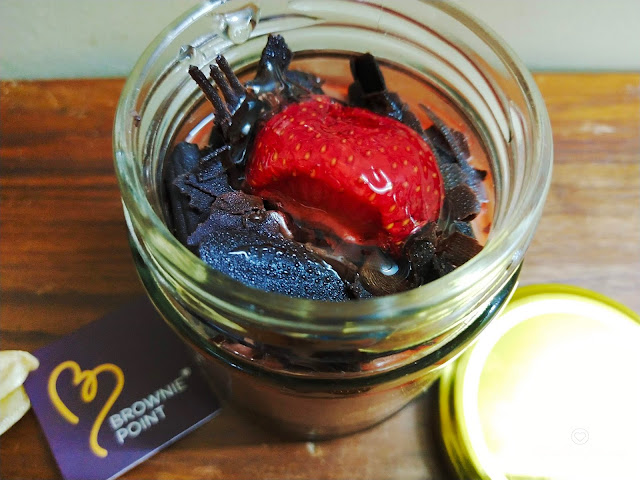 Chocolate Mousse Jar, Brownie point, Valentines day special dessert