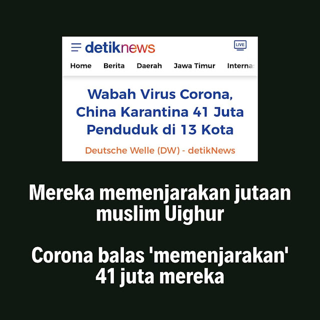 Corona Adzab untuk China Corona Adzab untuk China
