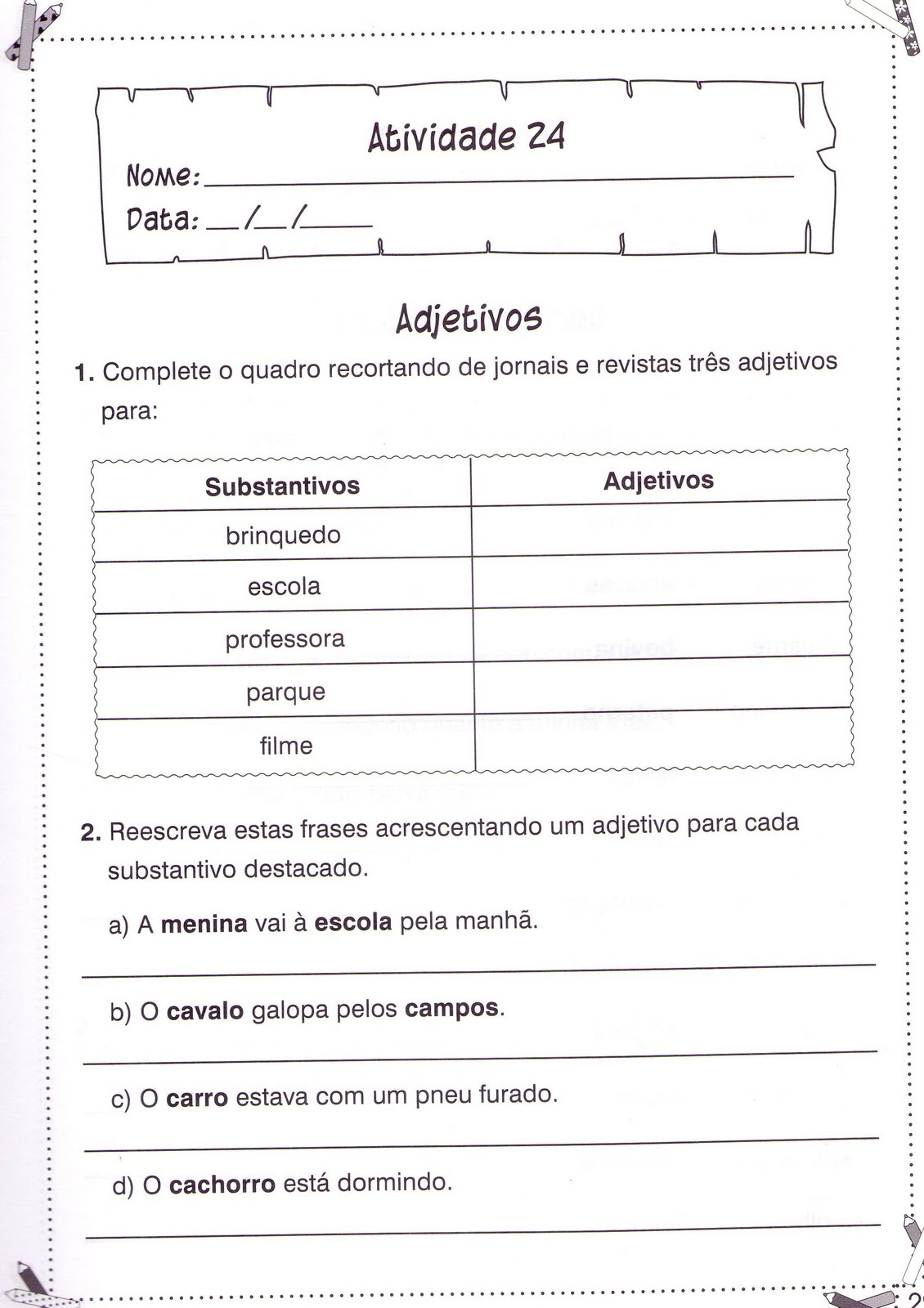 Notícias Ponto Com : 5º Ano - Atividades de Português (Gramática
