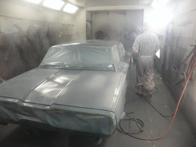 1965 Thunderbird being painted at Almost Everything 