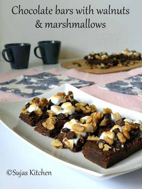  How to bake Chocolate Bars with Walnut & Marshmallow Topping
