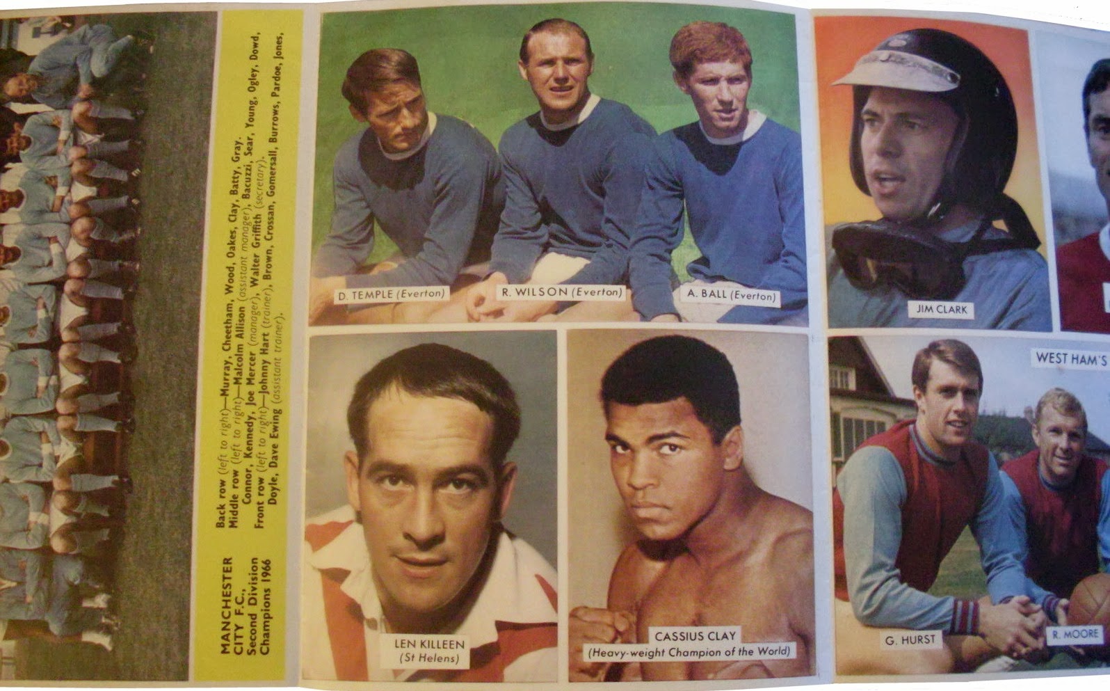 MANCHESTER CITY F.C.TEAM PRINT 1965 DOYLE/YOUNG/WOOD/OGLEY