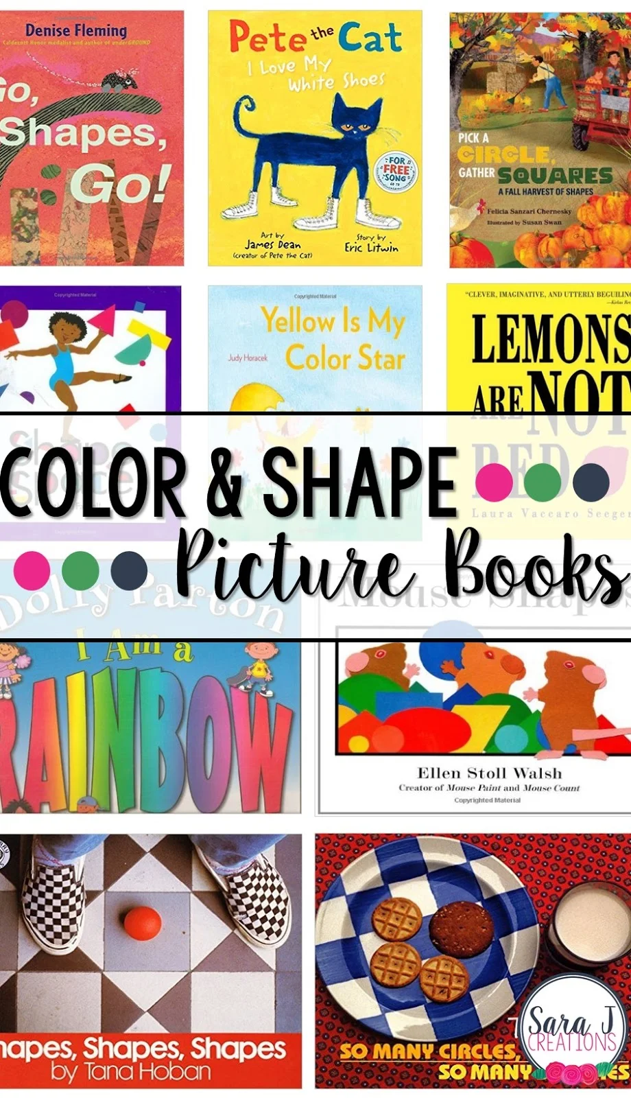 Quick reference to some great color and shape picture books for kids!