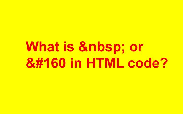 What is space in html code 