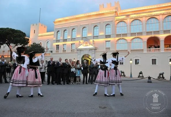 Princess Caroline of Hanover and Prince Albert II of Monaco attend the 'Fete de la St Jean' procession