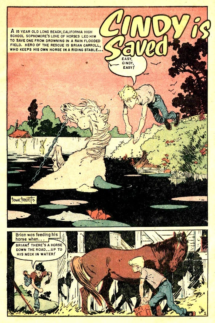 Heroic Comics #94 golden age 1950s comic book page art by Frank Frazetta