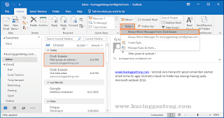 Tutorial Cara Menyortir Email Masuk di Microsoft Outlook 2016