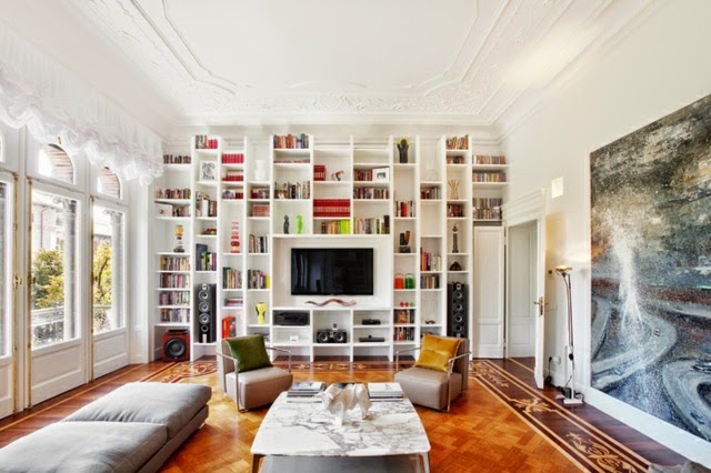floor to ceiling bookshelves: wall bookshelves extend to ceiling