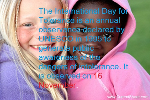 International Day for Tolerance International Day for Tolerance