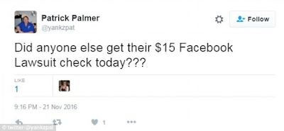 Facebook users receive $15 checks after it used members' names and faces in adverts without their permission (Photos)