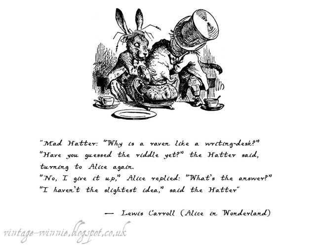 Poems, Quotes and Prose: 'Alice in Wonderland: Why is a Raven like a