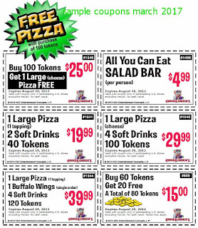 free Chuck E Cheese coupons for march 2017
