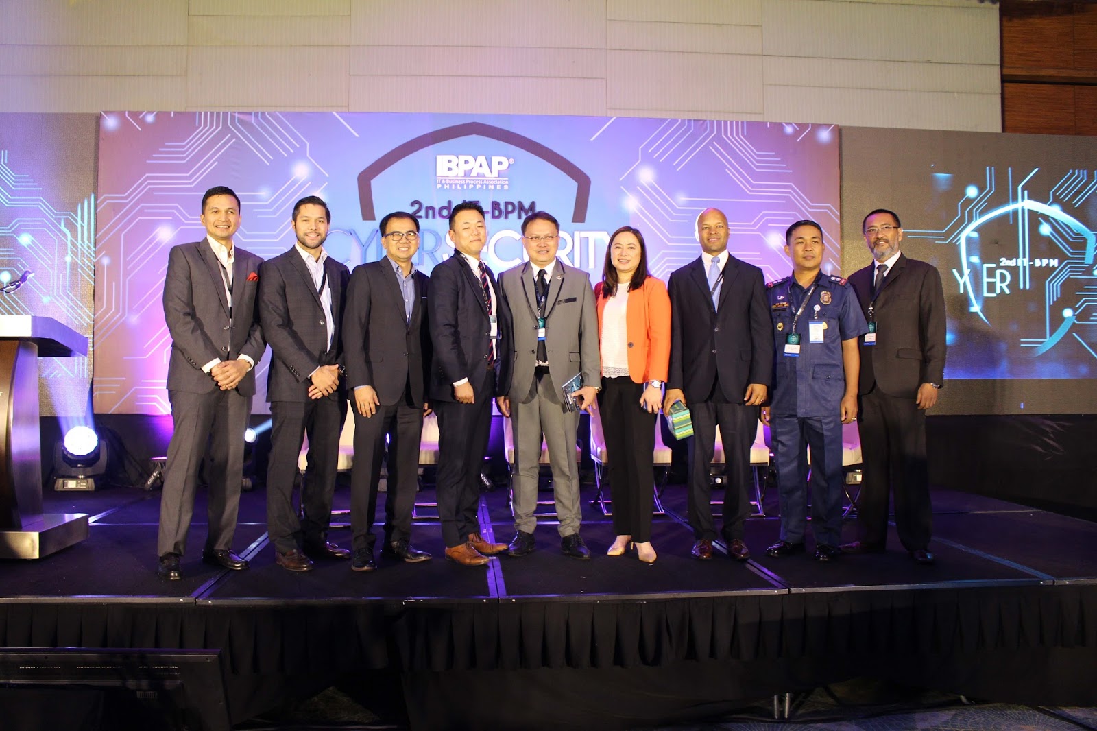 (L-R) Nico Alcoseba, Vice President & Head of ePLDT/PLDT’s Disruptive Business Group; Victor Aliwalas, Vice President and Head of PLDT Corp. Relationship Management; Victor Tria, VP and Head of PLDT ALPHA; John Kim, FBI Unit Chief and Coordinator for the Joint Cyber Security Working Group (JCSWG); Allan Cabanlong, Assistant Secretary at the Department of Information and Communications Technology’s Cyber Security and Enabling Technologies; Genny Inocencio Marcial, IBPAP Executive Director for External Affairs; Lamont Siller, Legal Attaché at the Embassy of the United States in Manila; PSSupt. Marni Marcos, Jr., Director, PNP Anti Cybercrime Group and Angel Redoble, ePLDT Group Chief Information Security Officer recently graced the 2nd IT-BPM Cyber Security Summit 2017 at the Marriott Grand Ballroom, Pasay City. ePLDT, PLDT Enterprise lead discussion on business resiliency at the 2nd IBPAP Cyber Security Summit 2017