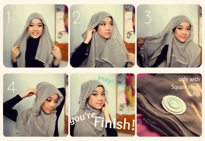 gambar tutorial hijab segi empat Modern terbaru 2015 gambar tutorial hijab segi empat Modern terbaru 2015