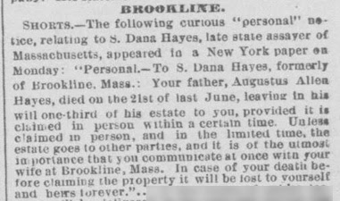 Ad placed after Hayes' father's death