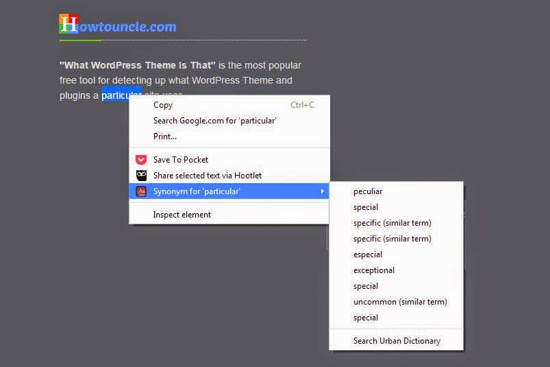 How to Add Synonym Option to RightClick Menu in Chrome